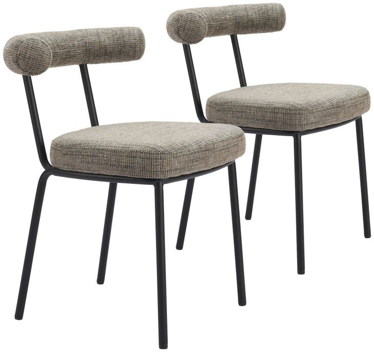 Kede Green Tweed Dining Chair Set Of 2