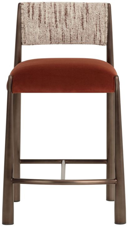 Baymont Meg Rust and Terri Nutmeg Upholstered Counter Height Stool