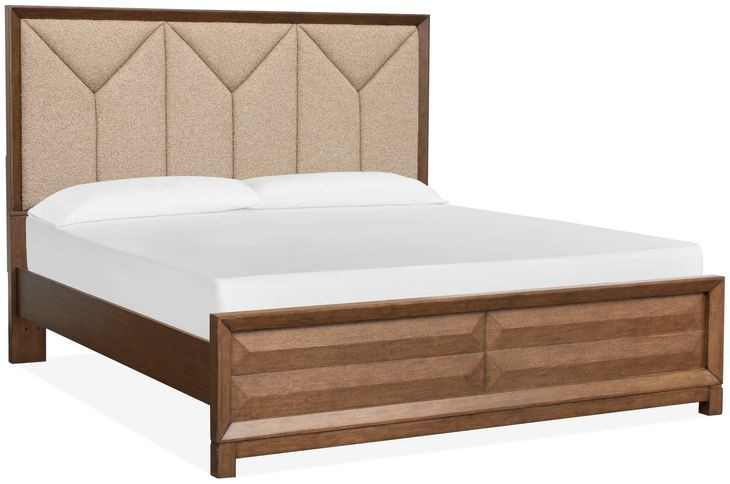 Callisto Bourbon Brown and Santa Cruz California King Upholstered Panel Bed