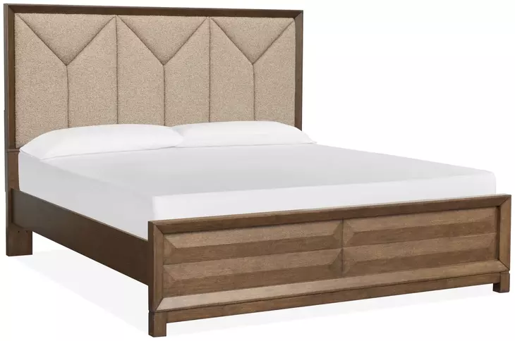Callisto Bourbon Brown and Santa Cruz King Upholstered Panel Bed