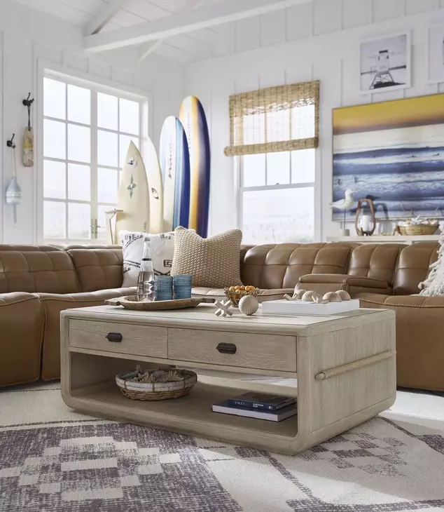 Sunset Cove Sanibel Brown Rectangular Cocktail Table