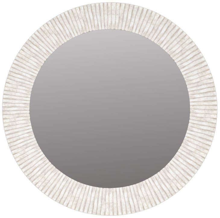 Ashlar Beige Round Wall Mirror