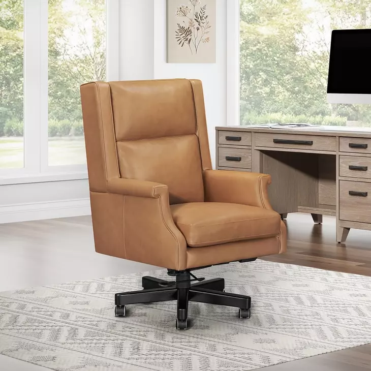 DC 132 RECY GCH Renaissance Cayanne Leather Upholstered Desk Chair
