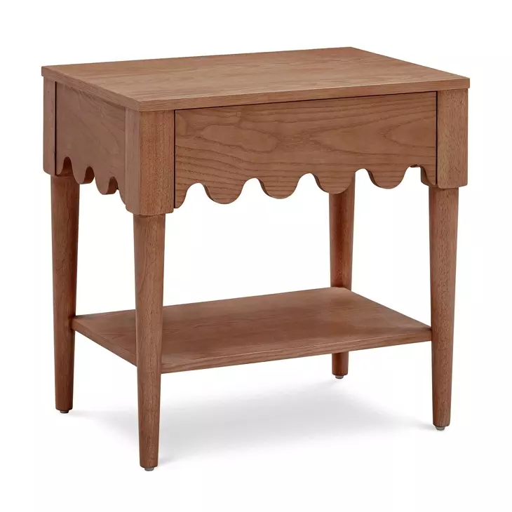 Oodle Walnut 1 Drawer Open Nightstand