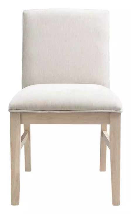 West End Ivory and Natural Maple Upholstered Parson Side Chair Set of 2