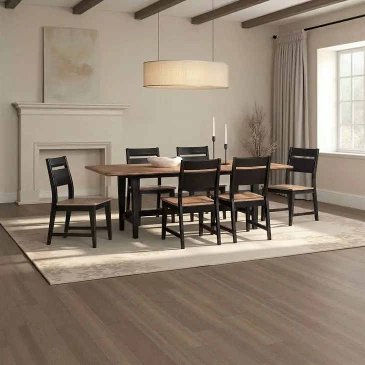 Austin Natural Mango and Black Rectangular Dining Room Set