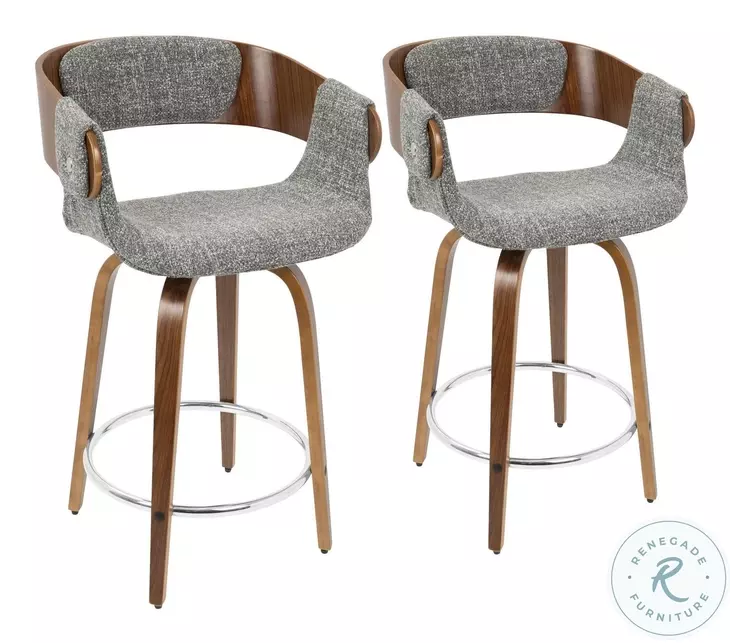 Elisa Grey Noise Counter Height Stool Set Of 2