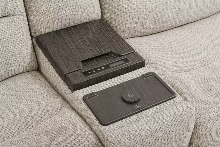 Felix Mari Fawn 6 Piece Modular Zero Gravity Power Reclining Sectional with Beverage Cooler Console and USB Charging