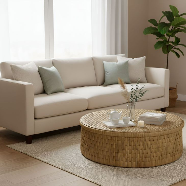Palmera Natural Round Occassional Table Set
