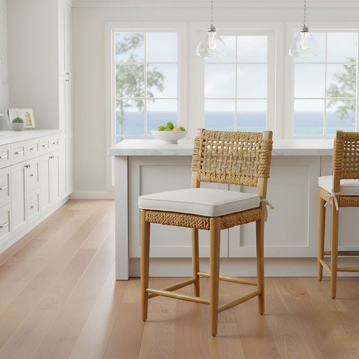 Ashbury Natural Upholstered Counter Height Stool Set of 2