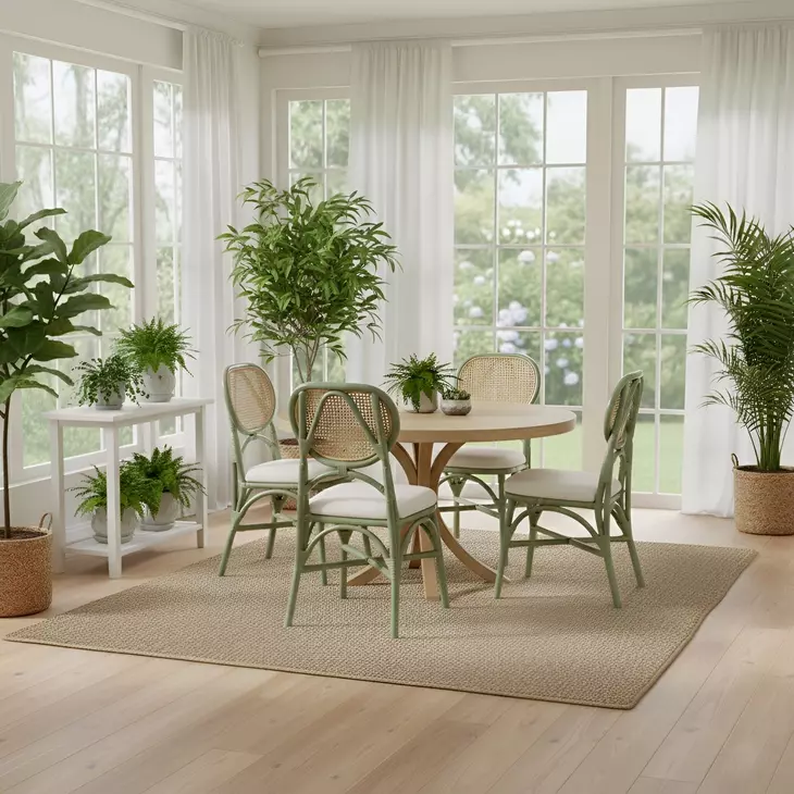 Kaya Sage Green Upholstered Dining Chair Set of 2