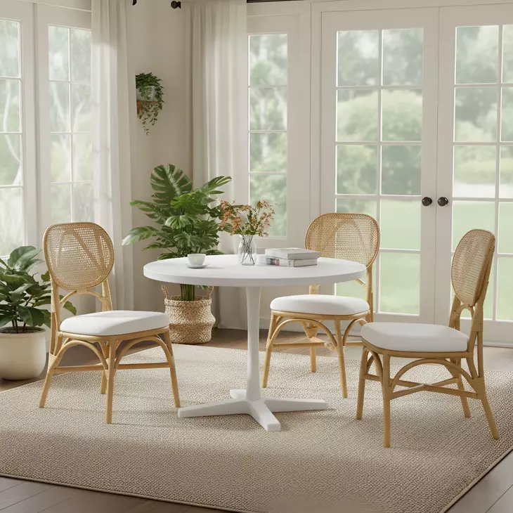 Kaya Natural Upholstered Dining Chair Set of 2