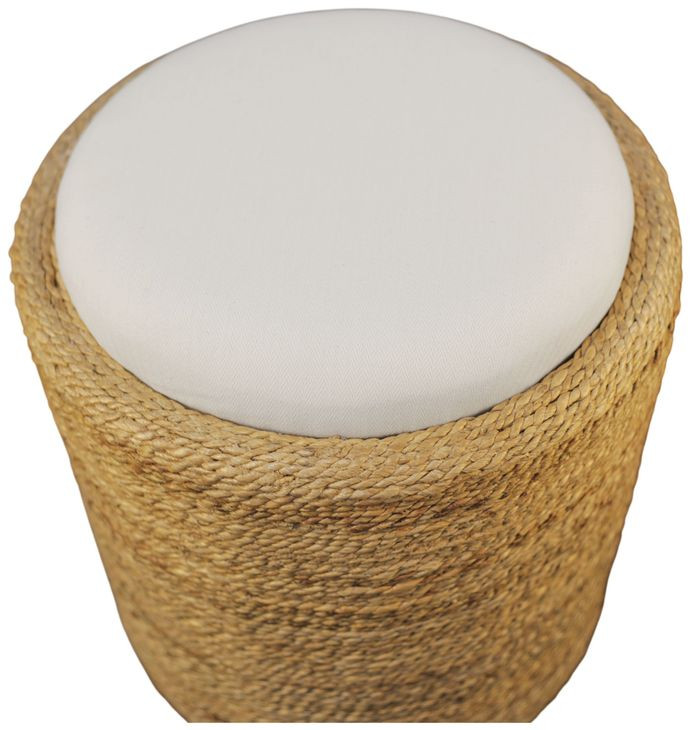 Caldera Natural Upholstered Round Stool