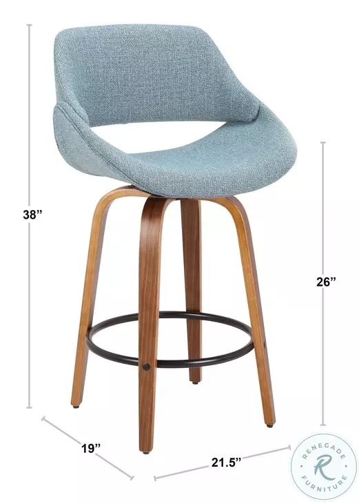 Fabrizzi Blue Noise Counter Height Stool Set Of 2