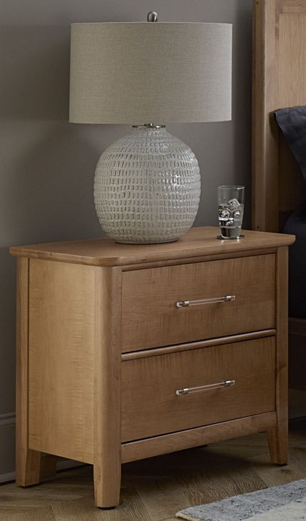 Nordhaven Clear Maple 2 Drawer Nightstand