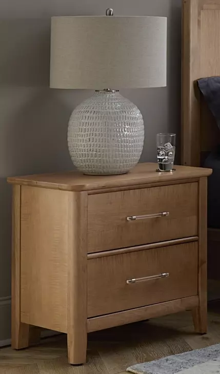 Nordhaven Clear Maple 2 Drawer Nightstand
