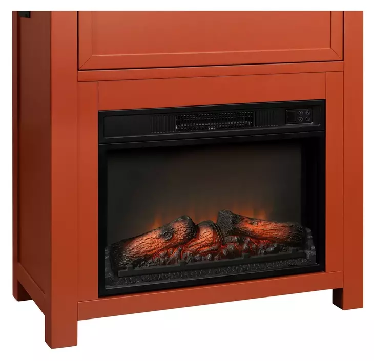 Fireside Consoles Terracotta and White Sintered Stone Top Fireside Console with USB Charging