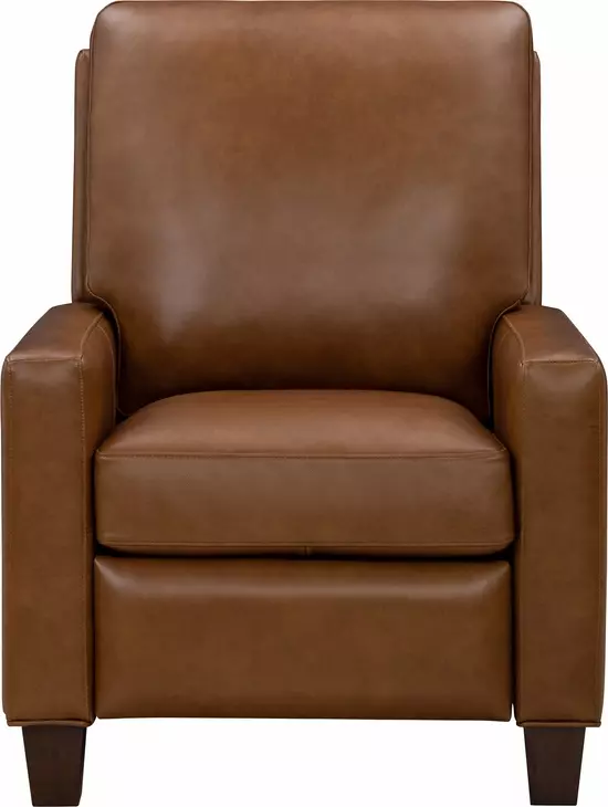 Fairview Oregan Oak Leather Push Thru The Arms Recliner