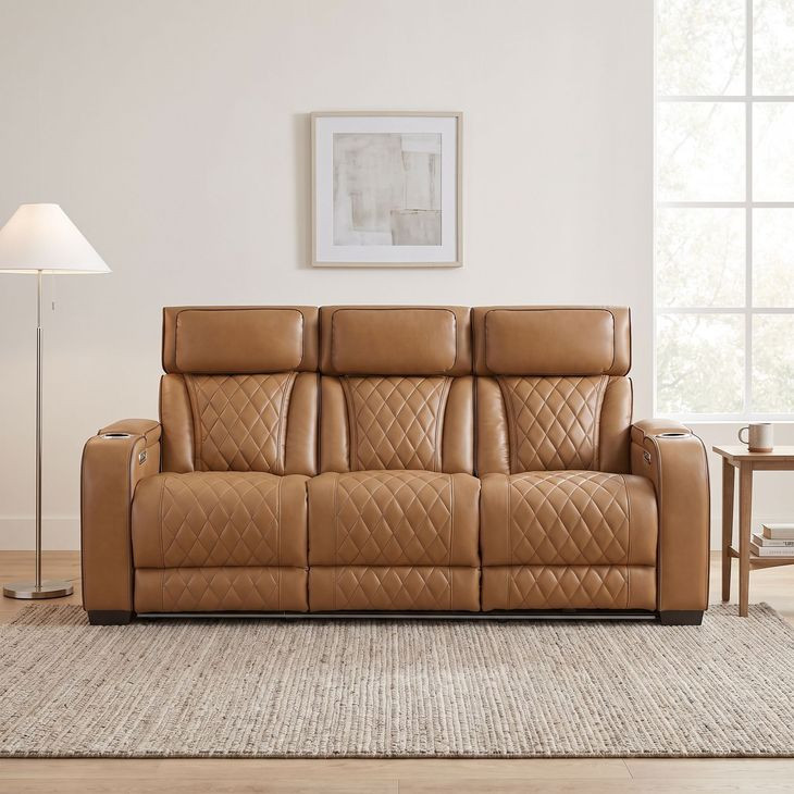 Fairway Brown Double Power Reclining Sofa