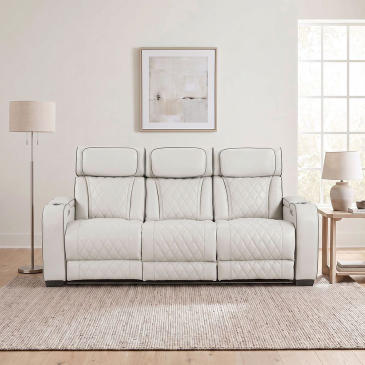 Fairway Taupe Double Power Reclining Sofa