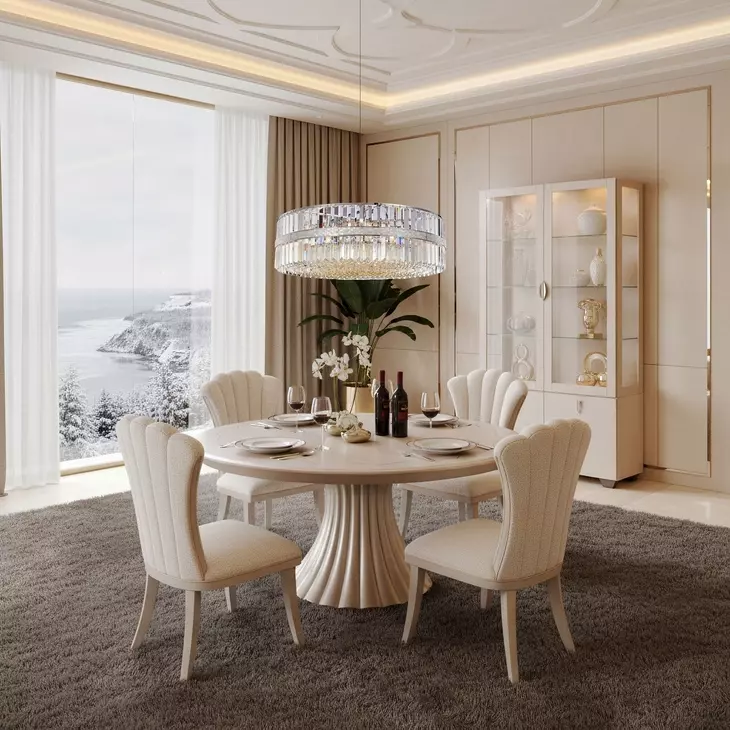 Fantosini Silver Mist Round Dining Room Set