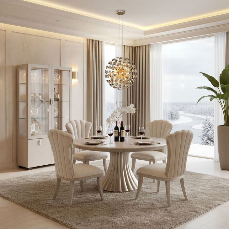 Fantosini Silver Mist 60" Round Dining Table