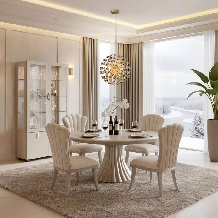 Fantosini Silver Mist 60" Round Dining Table