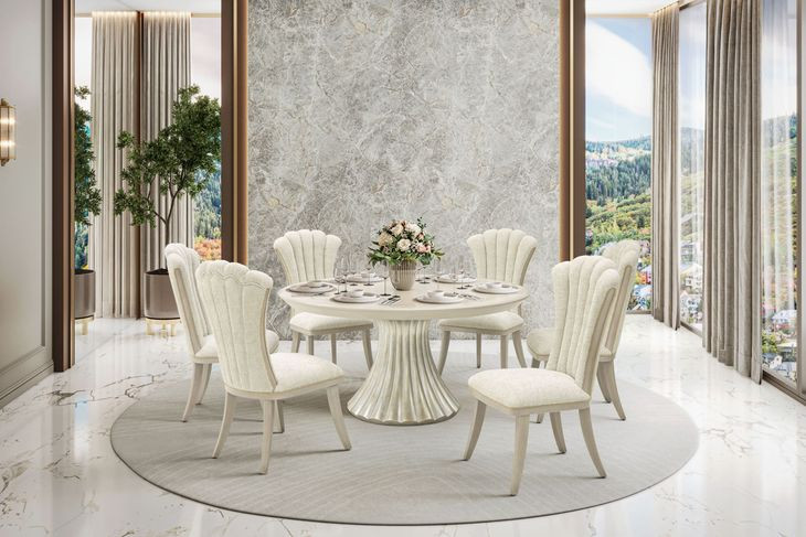 Fantosini Silver Mist Round Dining Room Set