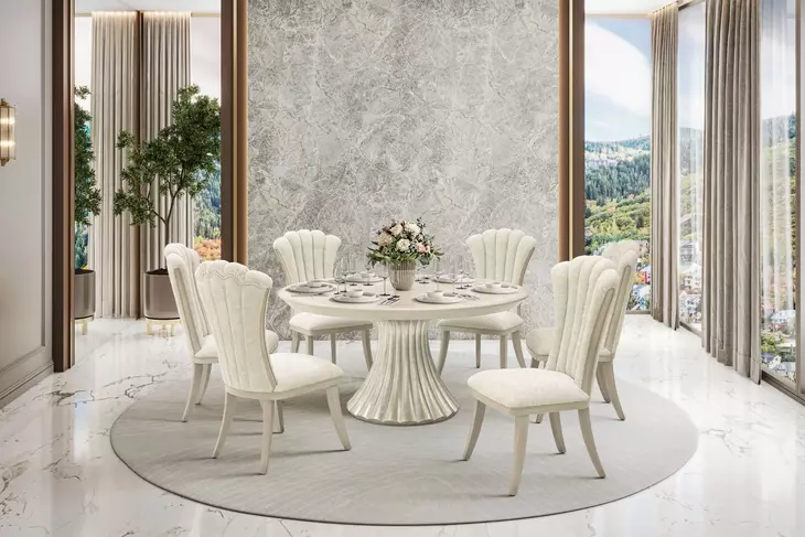 Fantosini Silver Mist Round Dining Room Set