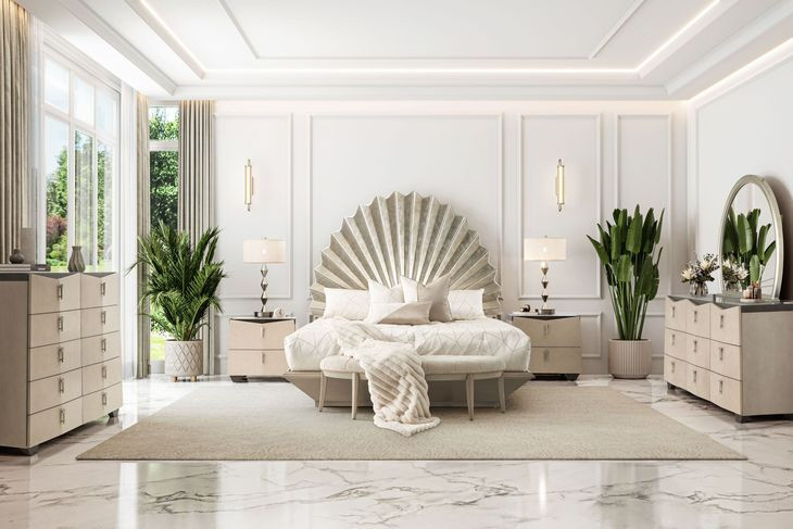 Fantosini Silver Mist 9 Drawer Dresser with Mirror