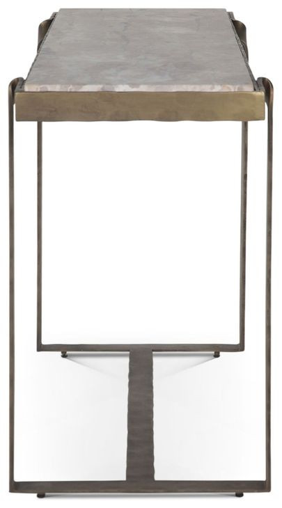 Rhodes Antique Brass and Marble Top Rectangular Occasional Table Set