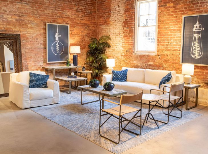 Oliver White Linen Slipcover Living Room Set