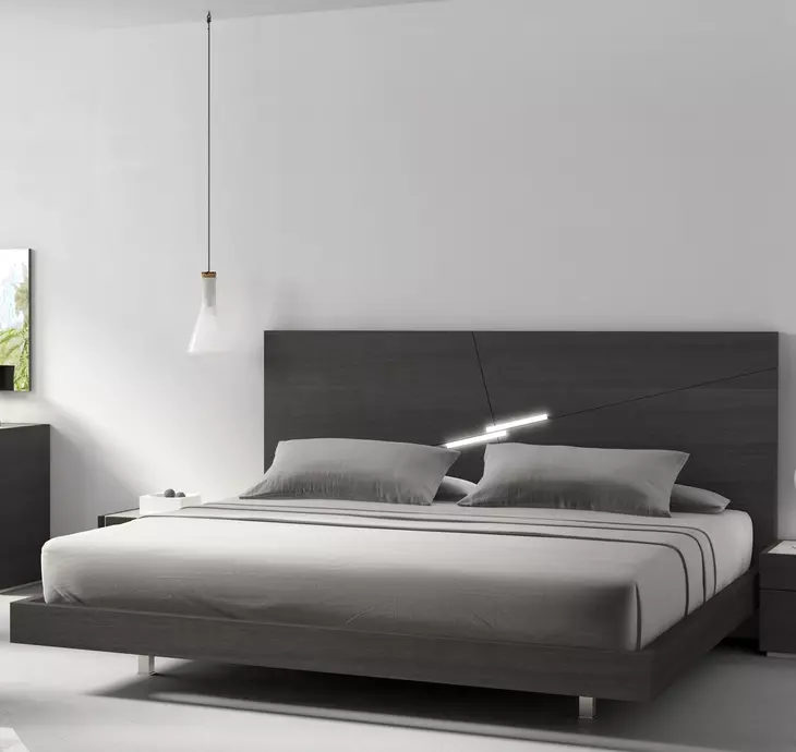 Faro Wenge and Grey Lacquer King Platform Bed