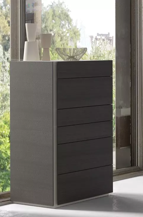 Faro Wenge and Grey Lacquer 6 Drawer Chest