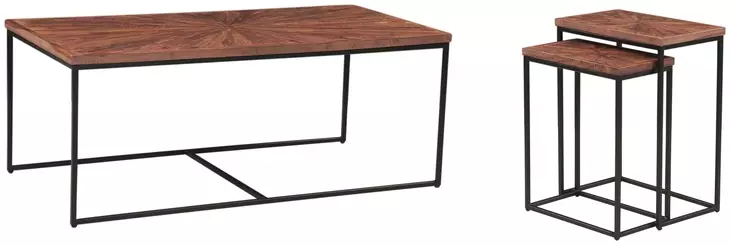 Astoria Brownstone and Gray Rectangular Nesting Occasional Table Set