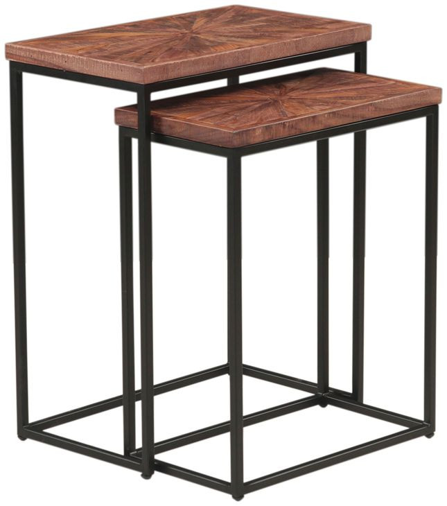Astoria Brownstone and Gray Rectangular Nesting Side Table