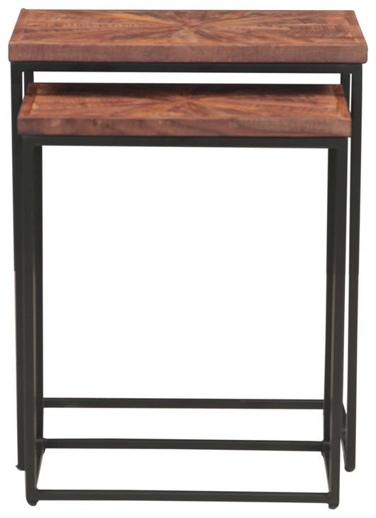 Astoria Brownstone and Gray Rectangular Nesting Side Table