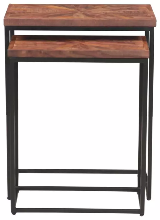 Astoria Brownstone and Gray Rectangular Nesting Side Table