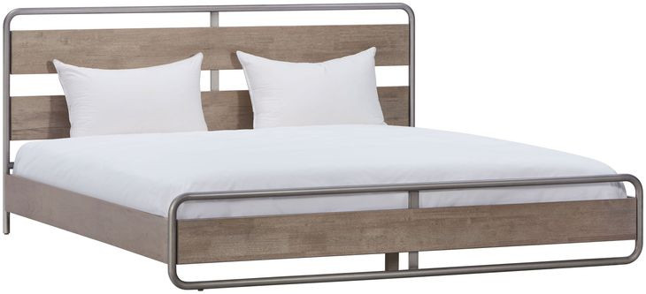 Zest Natural Oak and Gray King Platform Bed