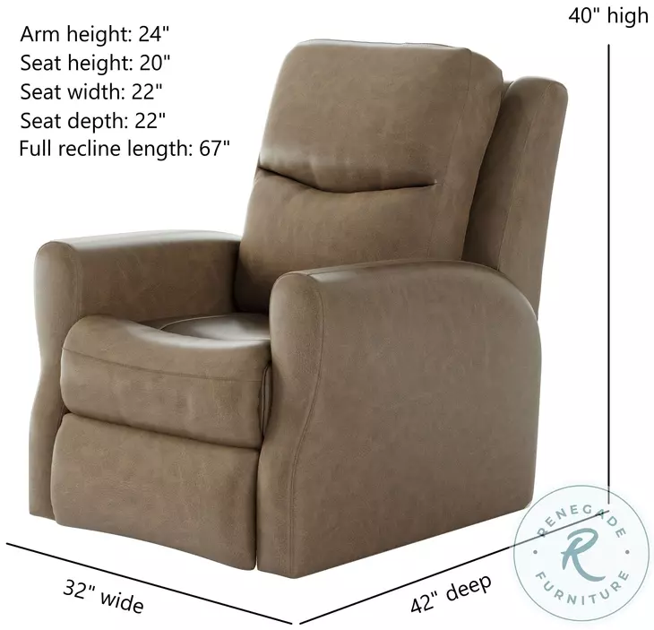 Fame Passion Taupe Swivel Rocker Recliner