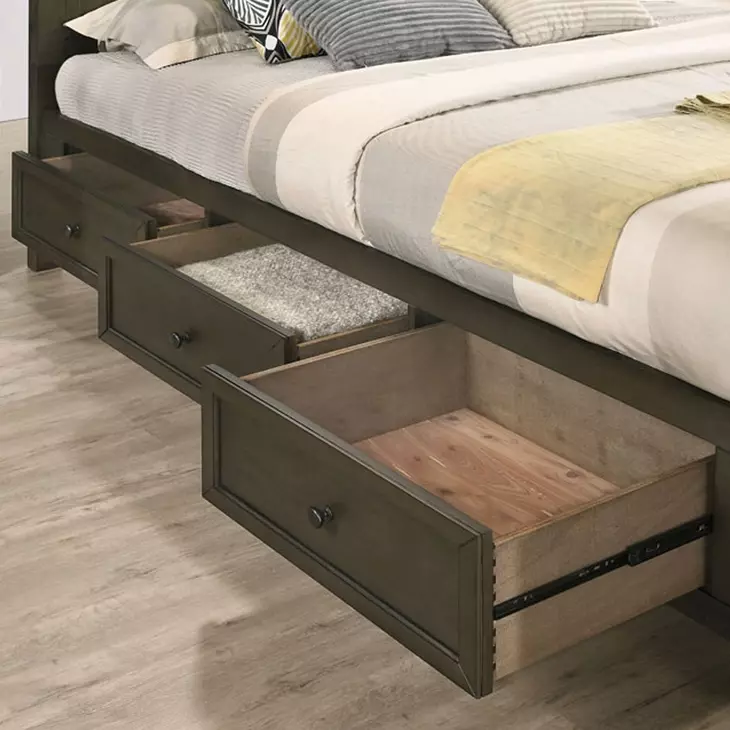San Mateo Gray King Storage Panel Bed