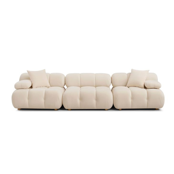 Calliope Off White Performance Velvet 118" Modular Sofa