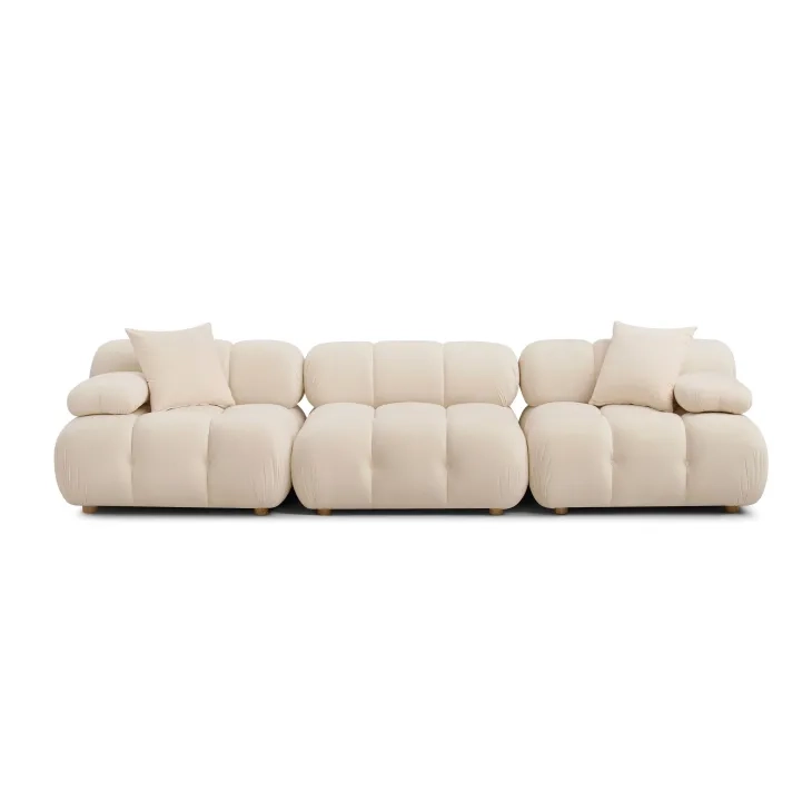 Calliope Off White Performance Velvet 118" Modular Sofa