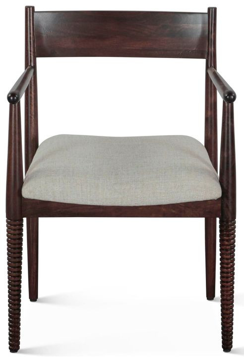 Provence Dark Sienna and Gray Upholstered Dining Chair