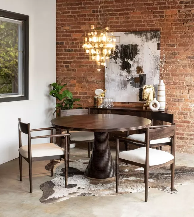 Provence Dark Sienna and Gray Upholstered Dining Chair