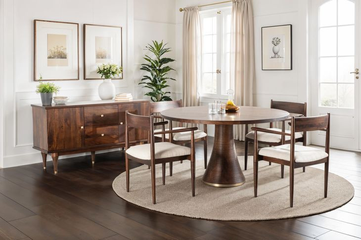 Provence Dark Sienna and Gray Upholstered Dining Chair