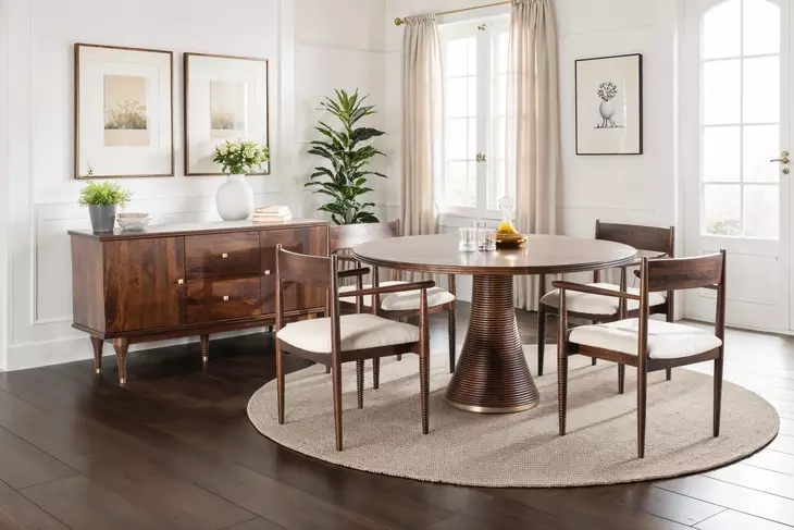 Provence Dark Sienna and Gray Upholstered Dining Chair