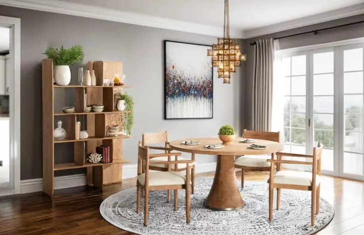 Provence Natural Brown 54" Round Dining Room Set