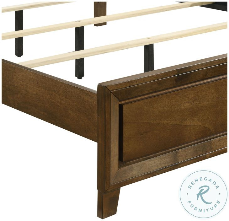 Ballard Walnut Brown Queen Sleigh Bed
