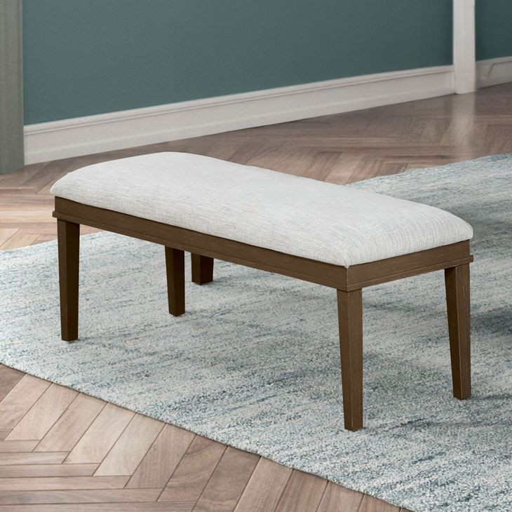 Essence Beige And Brown Upholstered Dining Bench